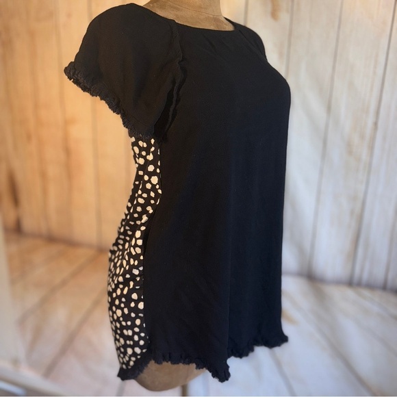 Umgee Tops - Umgee Black Blouse with chiffon Polka Dot back, boho, tunic​​